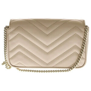 Gucci Marmont Bag Shoulder Pink Leather GG Baby Chain Super